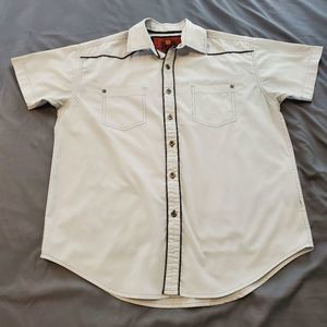 Short Sleeve Gray Button Up